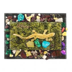 Магнит с прямой ящерицей &amp;quot;Урал&amp;quot; змеевик