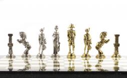 Шахматы &amp;quot;Отечественная война 1812 г.&amp;quot; доска 40х40 см мрамор змеевик