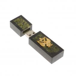 Флешка из камня змеевик с гербом РФ 32 GB