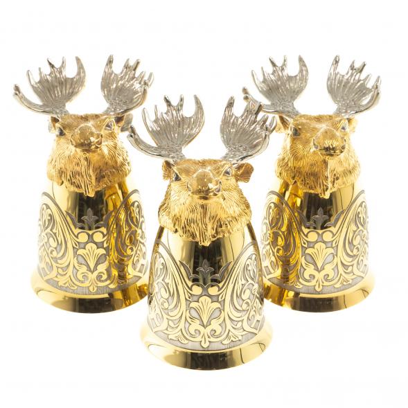 Стопки перевертыши &amp;quot;Лось&amp;quot; 70 мл 3 шт Златоуст 123628