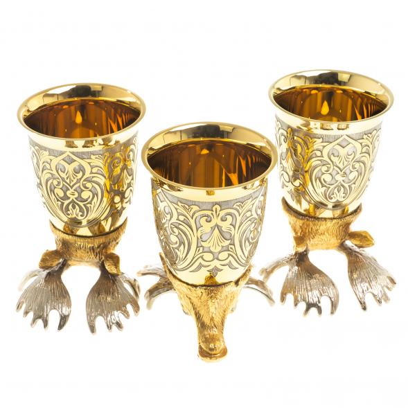 Стопки перевертыши &amp;quot;Лось&amp;quot; 70 мл 3 шт Златоуст 123628