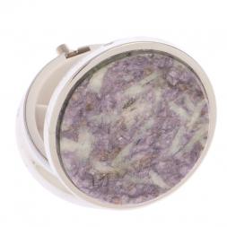 Таблетница на 3 отделения камень лепидолит серебро