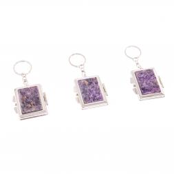 Складное зеркало брелок чароит прямоугольное