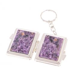 Складное зеркало брелок чароит прямоугольное