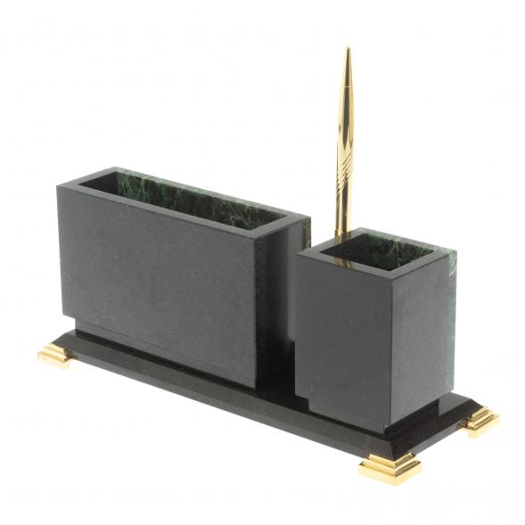 Письменный мини-набор &amp;quot;Герб России&amp;quot; из нефрита и долерита 127509