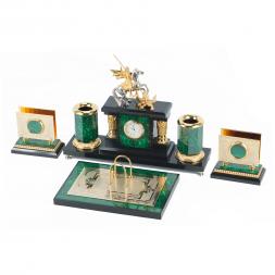 Письменный прибор из малахита &amp;quot;Георгий Победоносец&amp;quot;