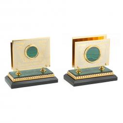 Письменный прибор из малахита &amp;quot;Георгий Победоносец&amp;quot;