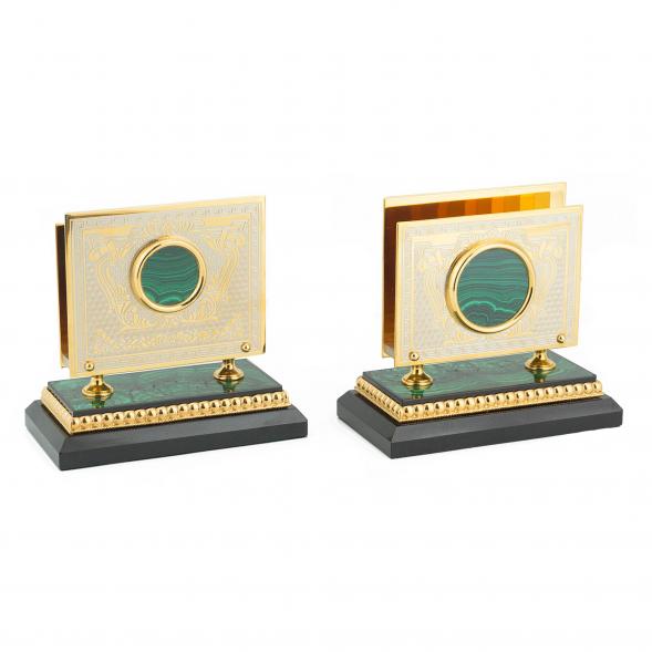 Письменный прибор из малахита &amp;quot;Георгий Победоносец&amp;quot; 118857