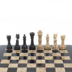 Каменные шахматы &amp;quot;Дебют&amp;quot; доска 30х30 см ракушечник