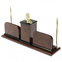 Настольный набор &amp;quot;Лев&amp;quot; из обсидиана