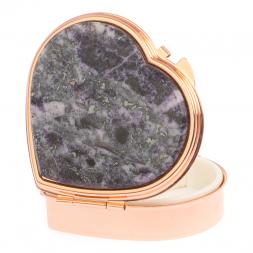 Таблетница "Сердце" на 3 отделения камень гетчеллит цвет красное золото