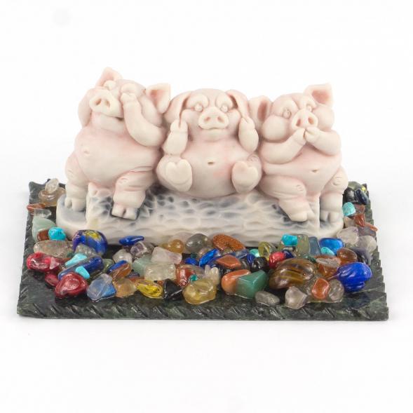 Сувенир &amp;quot;Три поросенка&amp;quot; из мрамолита 119345