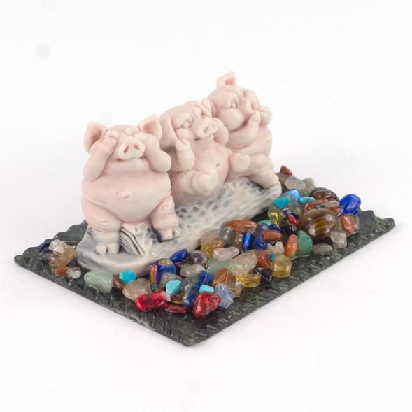 Сувенир &amp;quot;Три поросенка&amp;quot; из мрамолита 119345