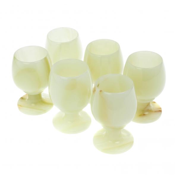 Набор бокалов для коньяка из оникса в футляре 6х9,5 см (2,5х4) 80мл 6 шт 128674