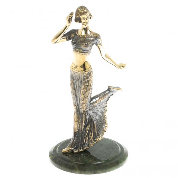 Бронзовая статуэтка &amp;quot;Девушка игра&amp;quot; на нефрите 129480