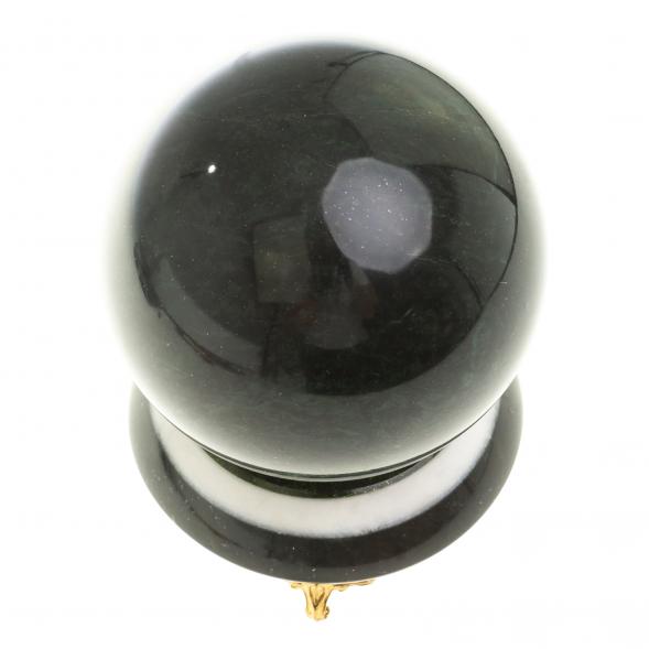 Сувенир &amp;quot;Шар антистресс&amp;quot; из темно-зеленого змеевика 10,5 см 124062