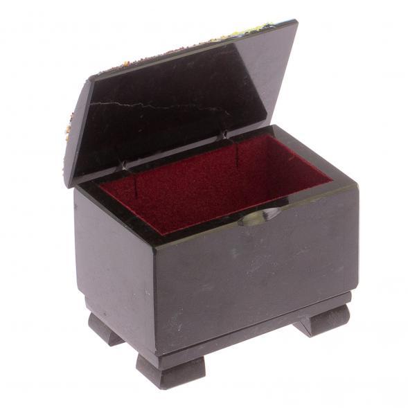 Шкатулка &amp;quot;Сундучок&amp;quot; черный змеевик весна 11,5х8х9 см 125441