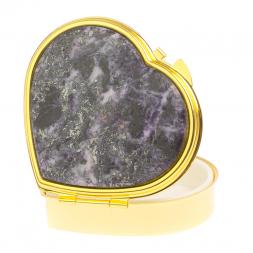 Таблетница "Сердце" на 3 отделения камень гетчеллит цвет золото