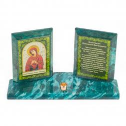 Икона настольная Молитва Умягчение злых сердец из змеевика 18х7х10,5 см