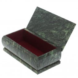 Шкатулка &amp;quot;Зимний пейзаж&amp;quot; из шабровского змеевика 18х9х6,5 см