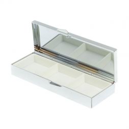 Таблетница на 3 отделения камень нефрит цвет серебро