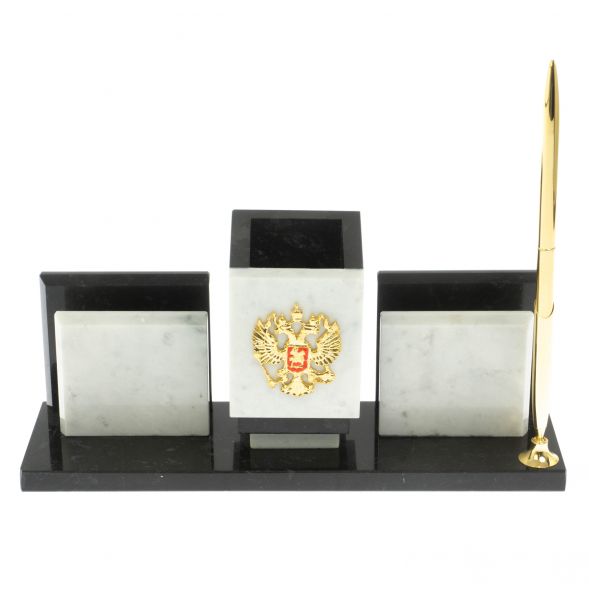 Мини-набор &amp;quot;Менеджер&amp;quot; из мрамора с гербом РФ 129275