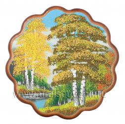 Панно круглое &amp;quot;Осень&amp;quot; 20х20 см каменная крошка