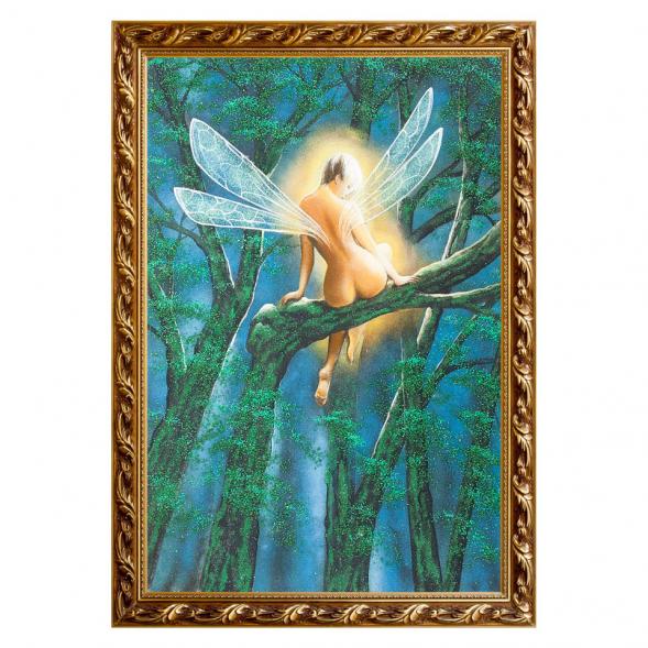Картина &amp;quot;Лесной эльф&amp;quot; багет 46х66 см, каменная крошка 111853