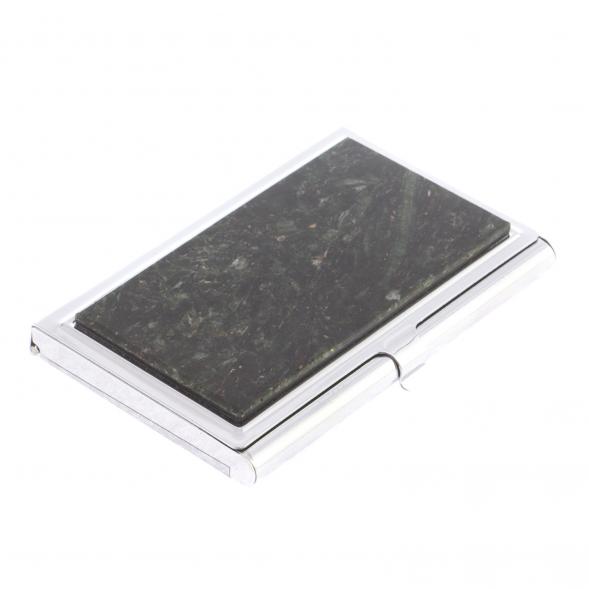 Карманная визитница из камня актиновит 124617