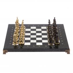 Шахматы бронзовые &amp;quot;Европейские&amp;quot; доска 32х32 см мрамор