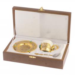 Кофейный набор "Агат" из зеленого агата 80 мл