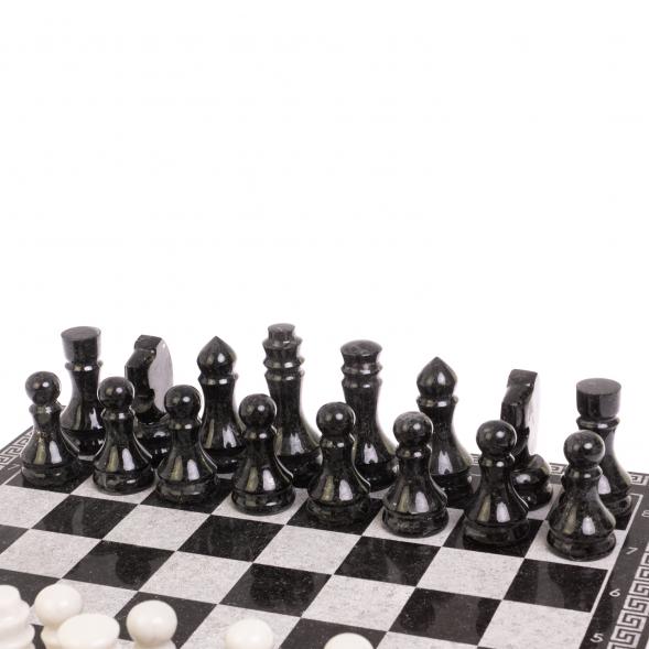 Шахматы с гравировкой &amp;quot;Греческий орнамент&amp;quot; мрамор гранит доска 40х40см 126802