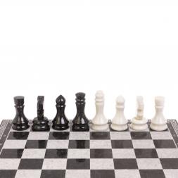 Шахматы с гравировкой &amp;quot;Греческий орнамент&amp;quot; мрамор гранит доска 40х40см