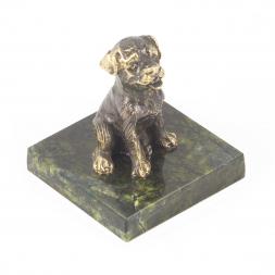 Статуэтка &amp;quot;Собачка средняя №6&amp;quot; из бронзы и змеевика