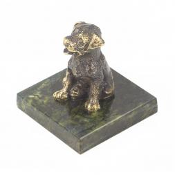 Статуэтка &amp;quot;Собачка средняя №6&amp;quot; из бронзы и змеевика