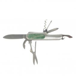 Нож мультитул складной 7 в 1 с камнем зеленый авантюрин