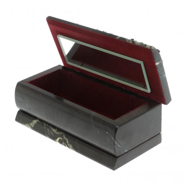 Шкатулка &amp;quot;Рассвет&amp;quot; из черного змеевика 14х7х5 см 129482