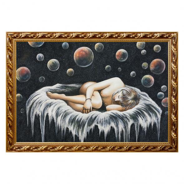 Картина &amp;quot;Спящая девушка&amp;quot; багет 46х66 см, каменная крошка 111858