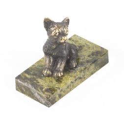 Статуэтка из бронзы и змеевика &amp;quot;Собачка малая №10&amp;quot;