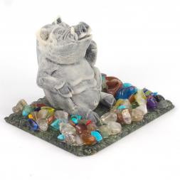 Сувенир &amp;quot;Кабан сидит&amp;quot; из мрамолита