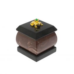 Шкатулка &amp;quot;Лягушка&amp;quot; из камня лемезит 4,5х4,5х6 см