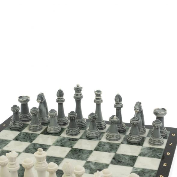 Шахматы &amp;quot;Стаунтон&amp;quot; доска 40х40 см мрамор / шабровский змеевик 129353