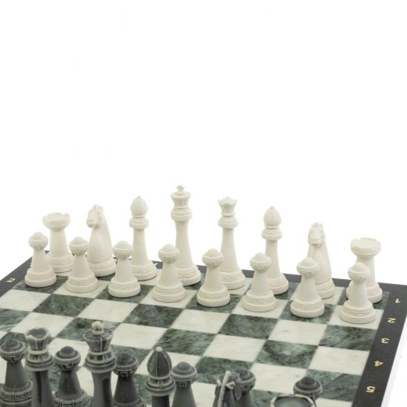 Шахматы &amp;quot;Стаунтон&amp;quot; доска 40х40 см мрамор / шабровский змеевик 129353