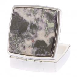 Таблетница на 2 отделения камень гетчеллит цвет серебро