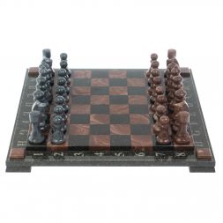 Шахматы с гравировкой "Турнирные" из лемезита 36х36 см