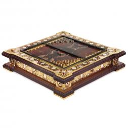 Эксклюзивные нарды &amp;quot;Орнамент&amp;quot; камень яшма Златоуст