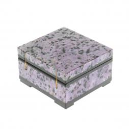 Шкатулка из камня чароит 8х7,5х4,5 см